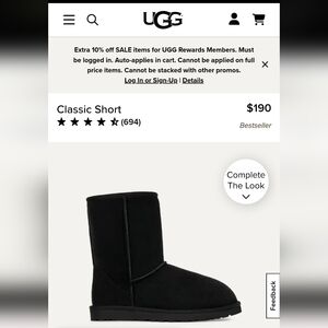 NWB UGG WOMEN'S CLASSIC SHORT II
